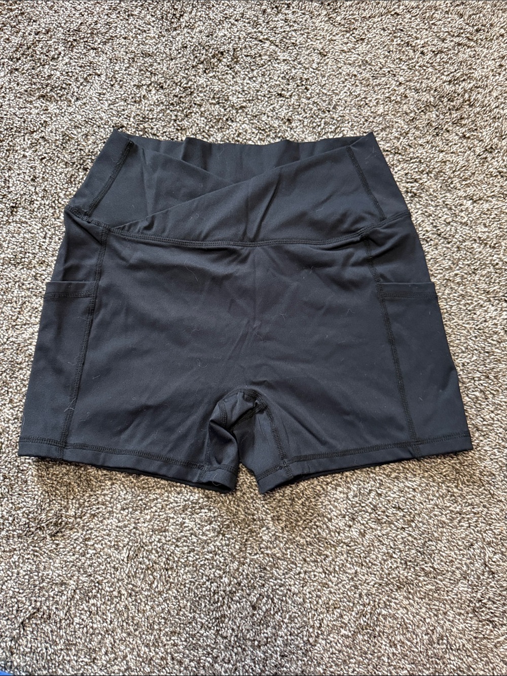 Cross over wait biker shorts